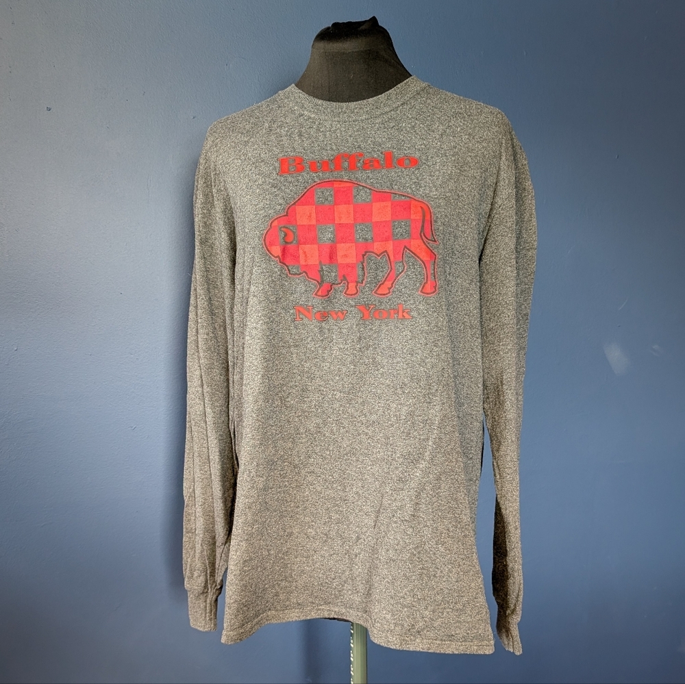 Gray Buffalo New York Long Sleeve Shirt